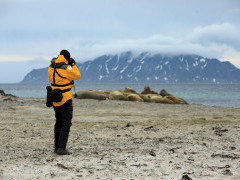 Photographer in Spitsbergen.