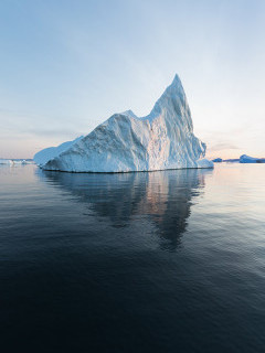 Iceberg at sunrise in Greenland.