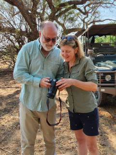 Nick Mackman & client in South Luangwa, Zambia