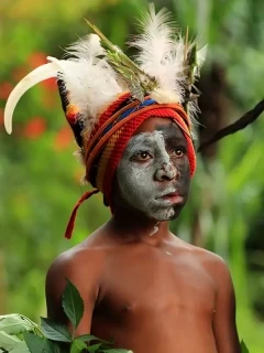 Young boy from the Melpa tribe in Mount Hagen, Papua New Guinea.