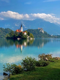 Pilgrimage Church of the Assumption of Mary in Lake Bled, Slovenia.