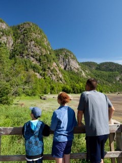 Family hike in Quebec, Canada