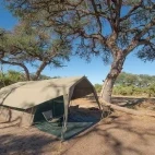 Tented accommodation in Botswana.
