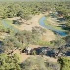 Tented accommodation in Botswana.