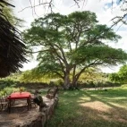 External dining area at Ol Gaboli Lodge, Kenya.