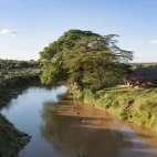 Aerial view of the landscape surrounding Ol Gaboli Lodge, Kenya.