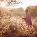 Masai warrior in the bush, Ol Gaboli Lodge, Kenya.