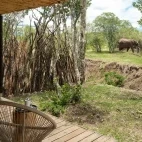 Deck attached to a guest tent at The River Lodge, Ol Pejeta Conservancy, Kenya.