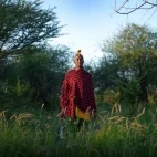 Masai tribe member in the bush, Ol Gaboli Lodge, Kenya.