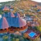 Aerial view of Etosha Mountain Lodge family room accommodation with plunge pool.
