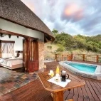 External view of the family room, with private plunge pool.