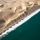 Aerial view of the iconic Skeleton Coast, Namibia.