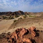 View of some of Namibia's iconic and desolate landscape.