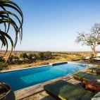 The stunning swimming pool at the safari camp, overlooking Klaserie Private Nature Reserve.