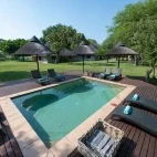 View of the swimming pool at Senelala Safari Lodge.