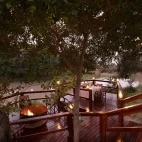 Riverside decking area by the N’waswitsontso River, at Hamiltons Tented Camp, Kruger National Park.