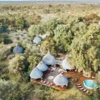 Aerial view of Hoyo Hoya Safari Lodge, in Kruger National Park, South Africa.