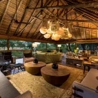 Sabi Sabi Bush Lodge's lounge deck with views of Sabi Sands Private Game Reserve.