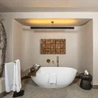Luxury bath in a suite room at Sabi Sabi Bush Lodge, South Africa.