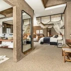 The spacious dressing area in one of Sabi Sabi Earth Lodge's suites.