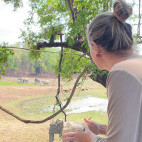 Client sculpting an elephant on our Wildlife Art Safari in South Luangwa, Zambia