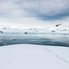 Trekking in Antarctica.