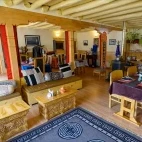 Dining room at Snow Leopard Lodge in Ulley Valley, India.