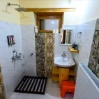 Bathroom at Snow Leopard Lodge in Ulley Valley, India.