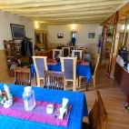 Dining room at Snow Leopard Lodge in Ulley Valley, India.