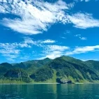 The mountain range of Shiretoko, Japan.
