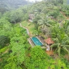 Aerial view of the swimming pool at Jansen's Bungalow, Sri Lanka.