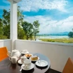 Tea on a balcony at Lavendish Wild Safari, Sri Lanka.
