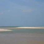 White sandy islands in the Mannar region, Sri Lanka.