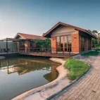 Exterior view of the pond at Palmyrah House, Sri Lanka.