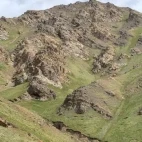 The mountain landscape of Gouli Valley, Qinghai, China.