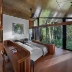 Interior view of the pavilion bedroom at Silky Oaks Lodge, Australia.