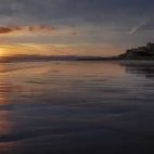 Bamburgh Beach, near The Victoria Hotel, Northumberland, UK.