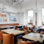 Bar area at The Victoria Hotel, Northumberland, UK.