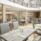 Dining room at The Victoria Hotel, Northumberland, UK.