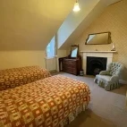 Twin bedroom at Killiechronan House in Isle of Mull, Scotland.