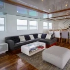 Guest lounge on board Infinity ship in the Galapagos Islands