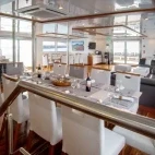 Social area on board Infinity ship in the Galapagos Islands