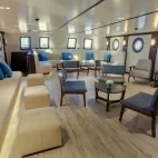 Lounge on board Evolution ship in the Galapagos Islands