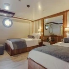 Twin cabin on board Evolution ship in the Galapagos Islands