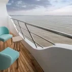 Golden suite balcony on board Endemic ship in the Galapagos Islands
