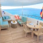 Open terrace on board Endemic ship in the Galapagos Islands