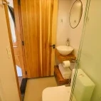 View of the ensuite bathroom in accommodation at Naturezas, Brazil.