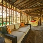 A seating area at Pousada Trijuncao, Brazil.