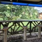 Outdoor viewing area at Rancho Camana, Colombia.