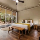 Bedroom at Cooinda Lodge, Australia.